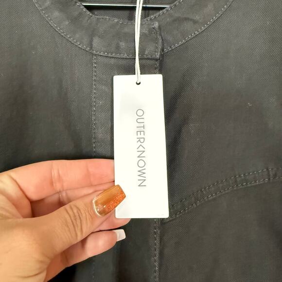 NEW Outerknown Jenson Jumpsuit Size L Black Utility Snap Button Short Sleeve - Picture 12 of 14
